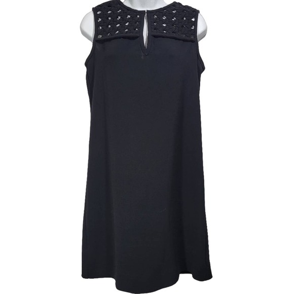 Diane Von Furstenberg Dresses & Skirts - Diane‎ von Furstenberg Black Sleeveless Sheath Hope Dress Crochet Neck Detail 2